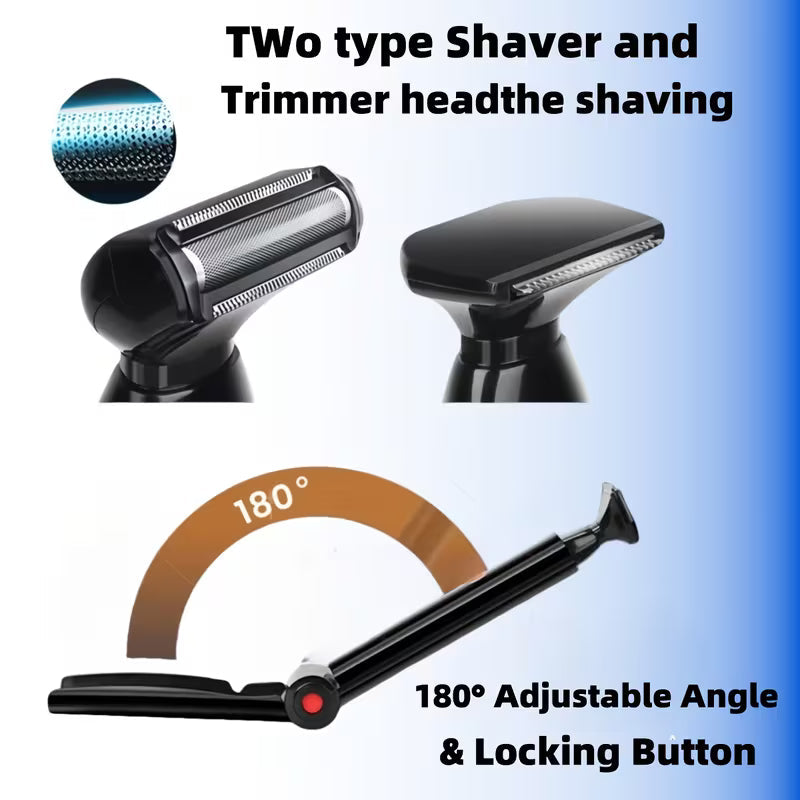 Men'S Foldable Back Hair Trimmer Upgraded Electric Back Shaver with a Long Handle,