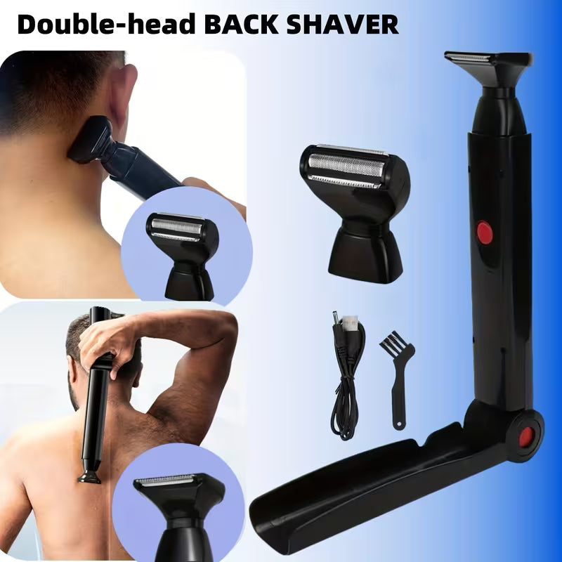 Men'S Foldable Back Hair Trimmer Upgraded Electric Back Shaver with a Long Handle,