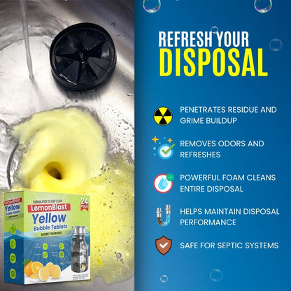 LemonBlast Yellow Bubble Tablets – Odor Eliminator + Blockage Remover ( BUY 1 GET 1 FREE )