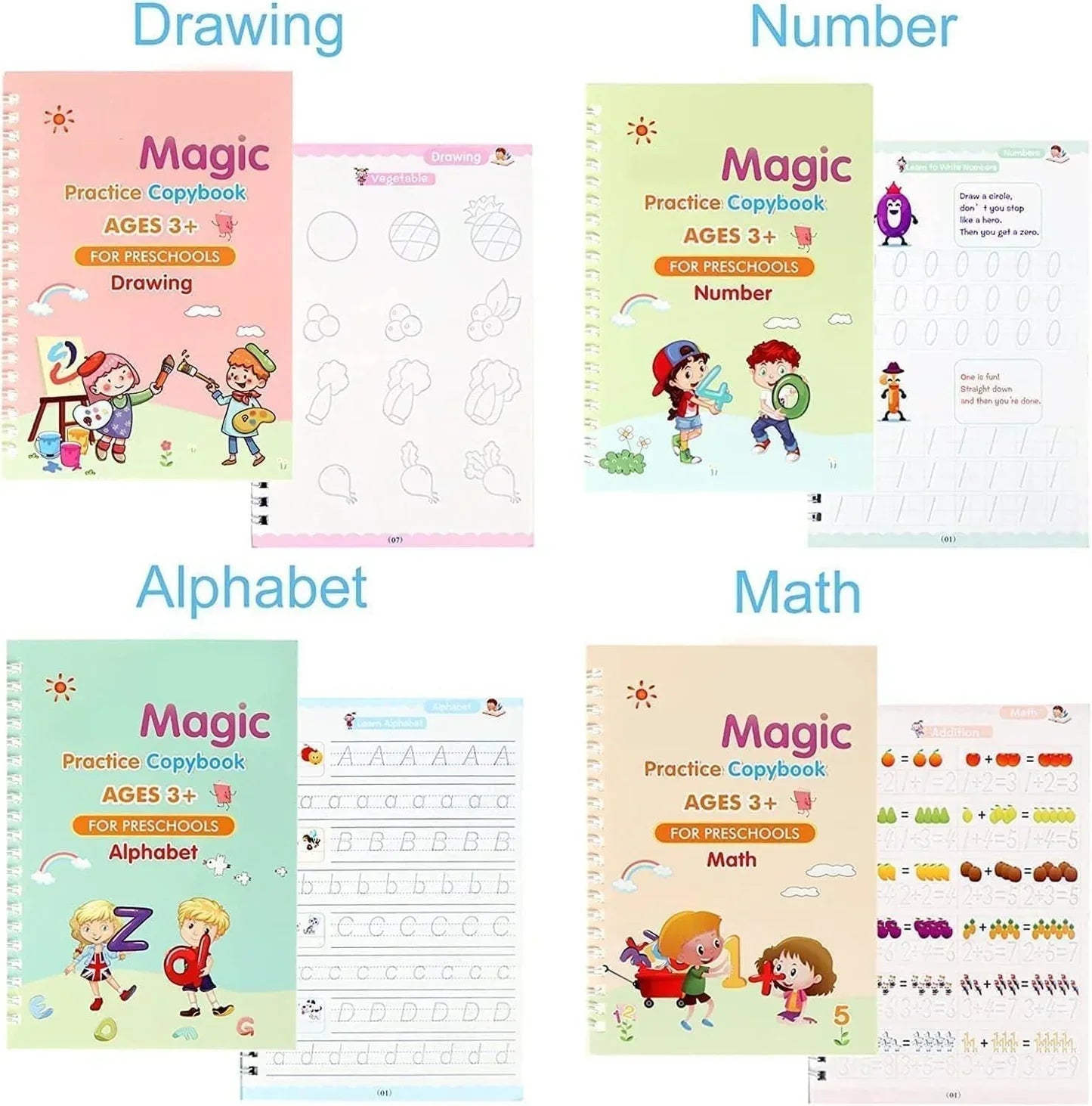 Sank Magic Practice Copybook (4 Book + 10 Refill)