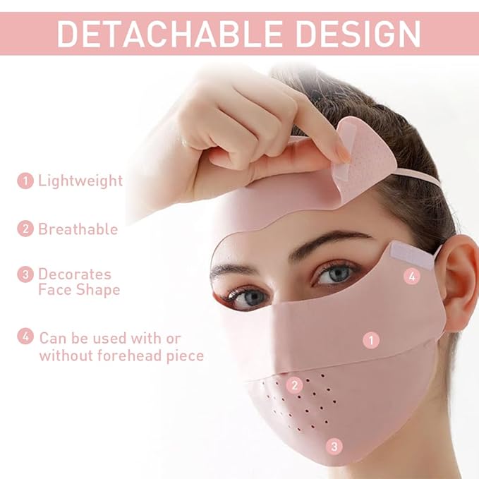UPF 50+ Sun Protection Ice Silk Face Mask - Unisex