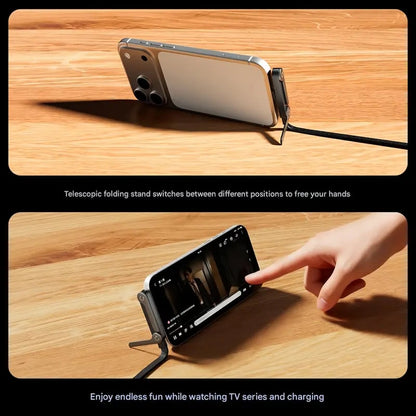 🔥InvisiHold Pro – 2-in-1 240W Fast Charging Cable with Built-in Stand