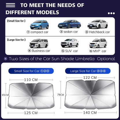 Foldable Car Windshield Sun Shade Umbrella