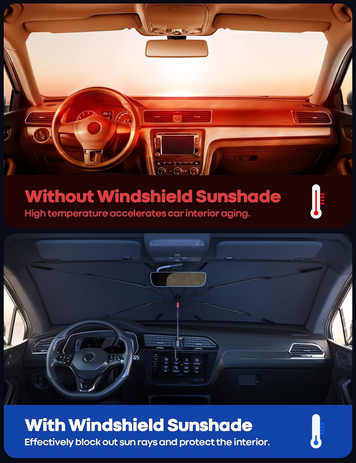 Foldable Car Windshield Sun Shade Umbrella