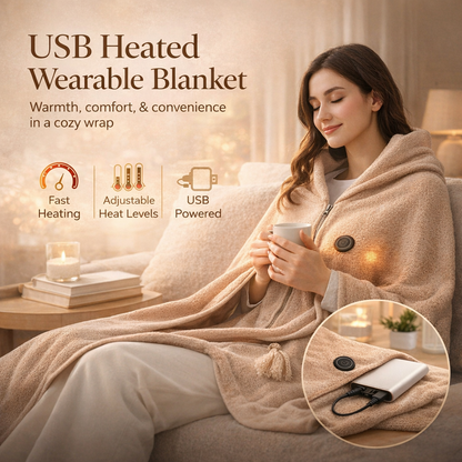Portable Electric Heated Shawl Wrap - Unisex