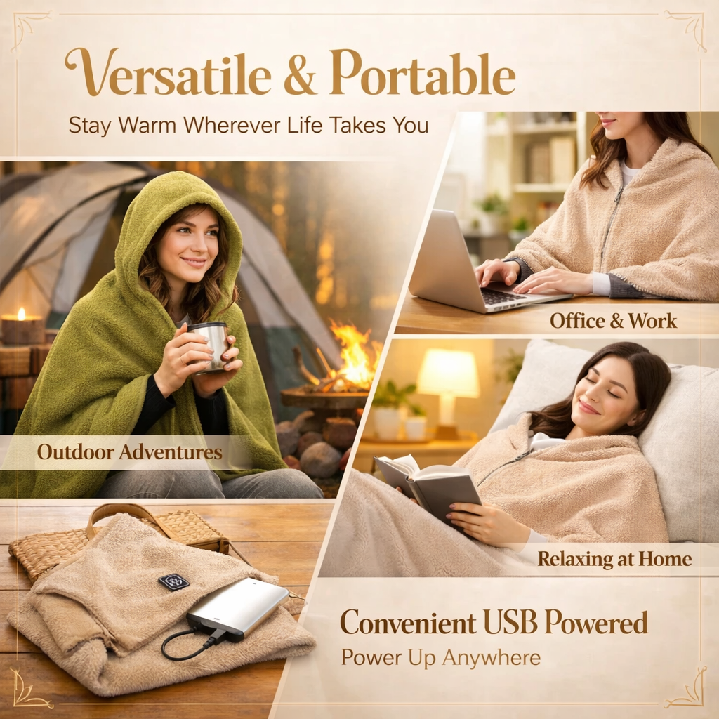 Portable Electric Heated Shawl Wrap - Unisex