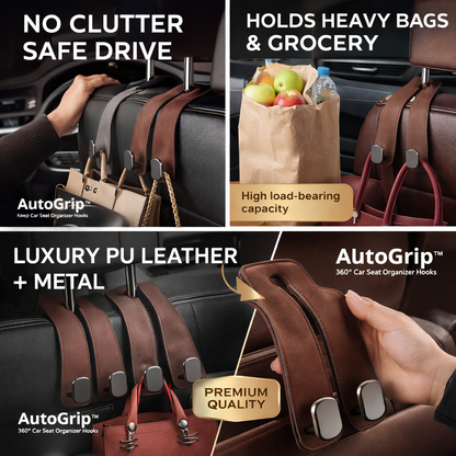 Suede Metal Car Headrest Hook