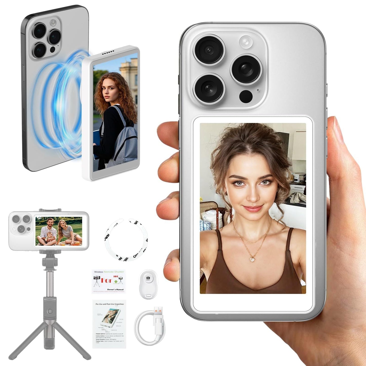 Wireless Magnetic Rear Camera Selfie Screen