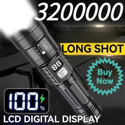 VoltBeam Pro™ – Zoomable Rechargeable Metal Flashlight (Power Bank + 12H Backup) | BUY 1 GET 1 FREE