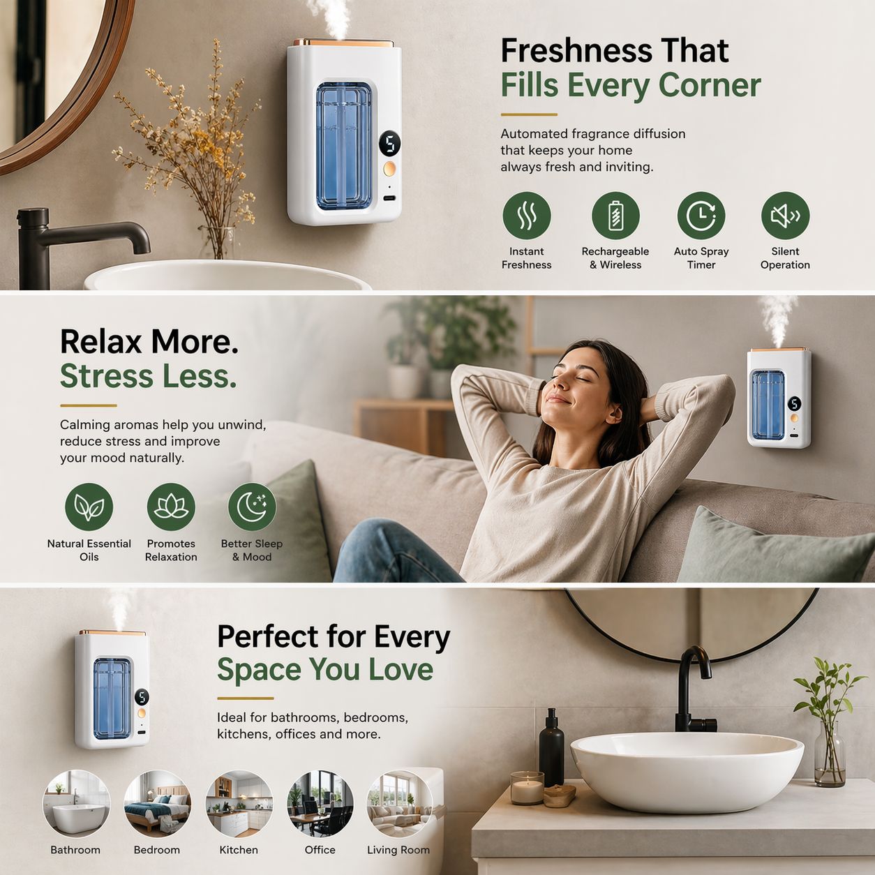Automatic Aromatherapy Diffuser - Essential Oil