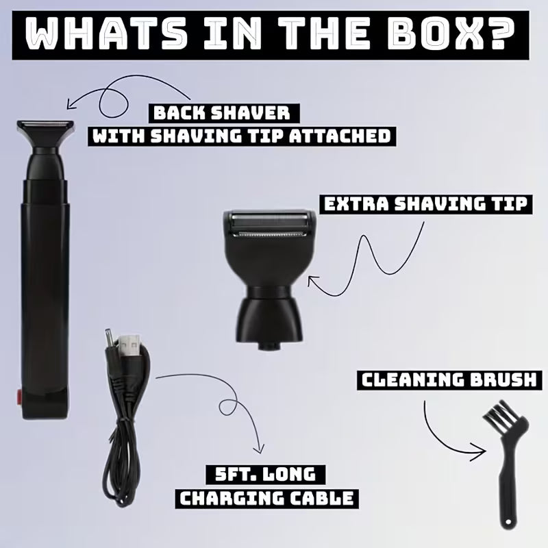 Men'S Foldable Back Hair Trimmer Upgraded Electric Back Shaver with a Long Handle,