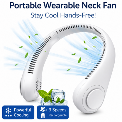 NeckFan – Wearable Neck Fan | Soft Airflow | Outdoor & Travel Cooling