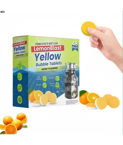 LemonBlast Yellow Bubble Tablets – Odor Eliminator + Blockage Remover ( BUY 1 GET 1 FREE )