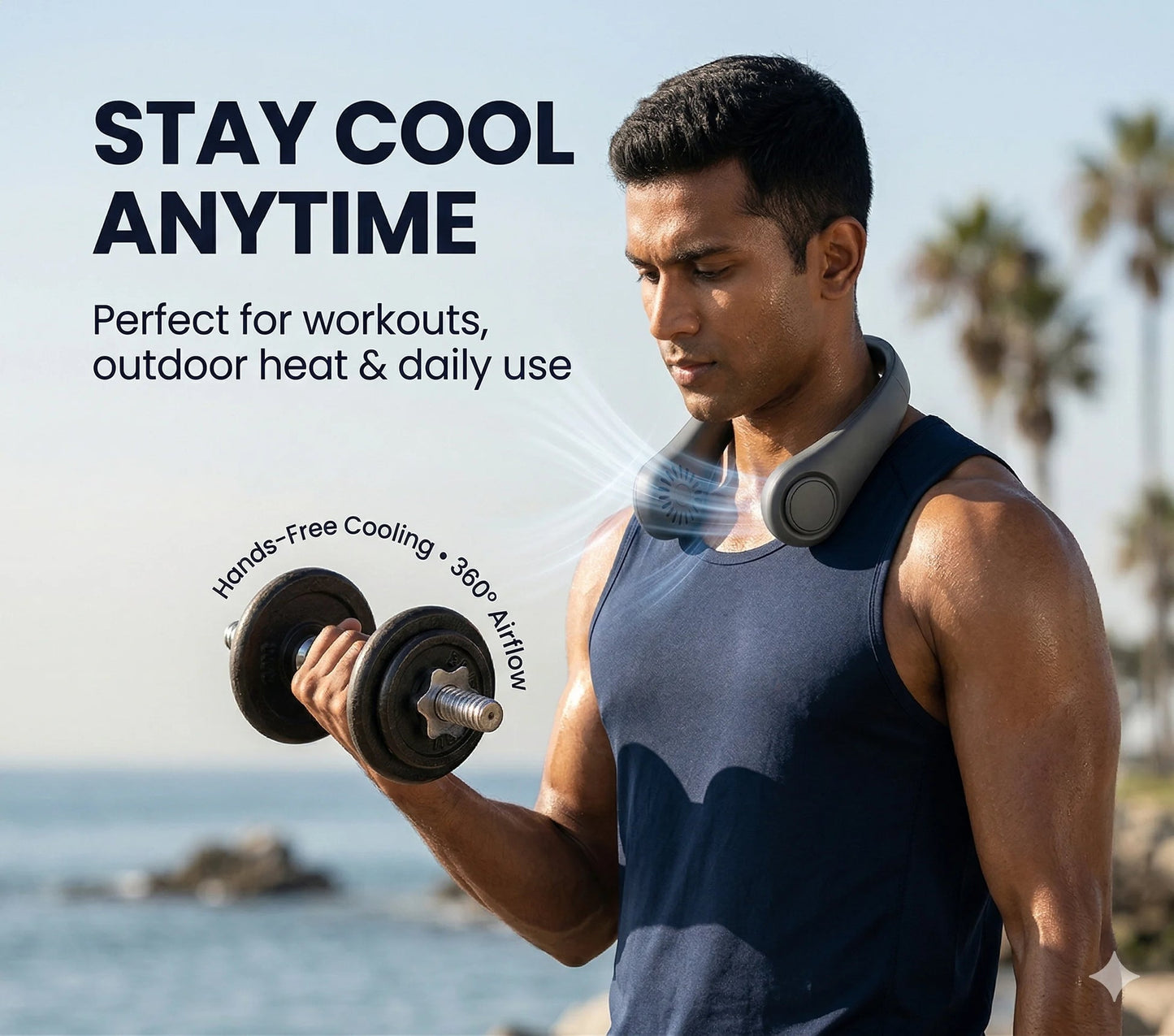 NeckFan – Wearable Neck Fan | Soft Airflow | Outdoor & Travel Cooling