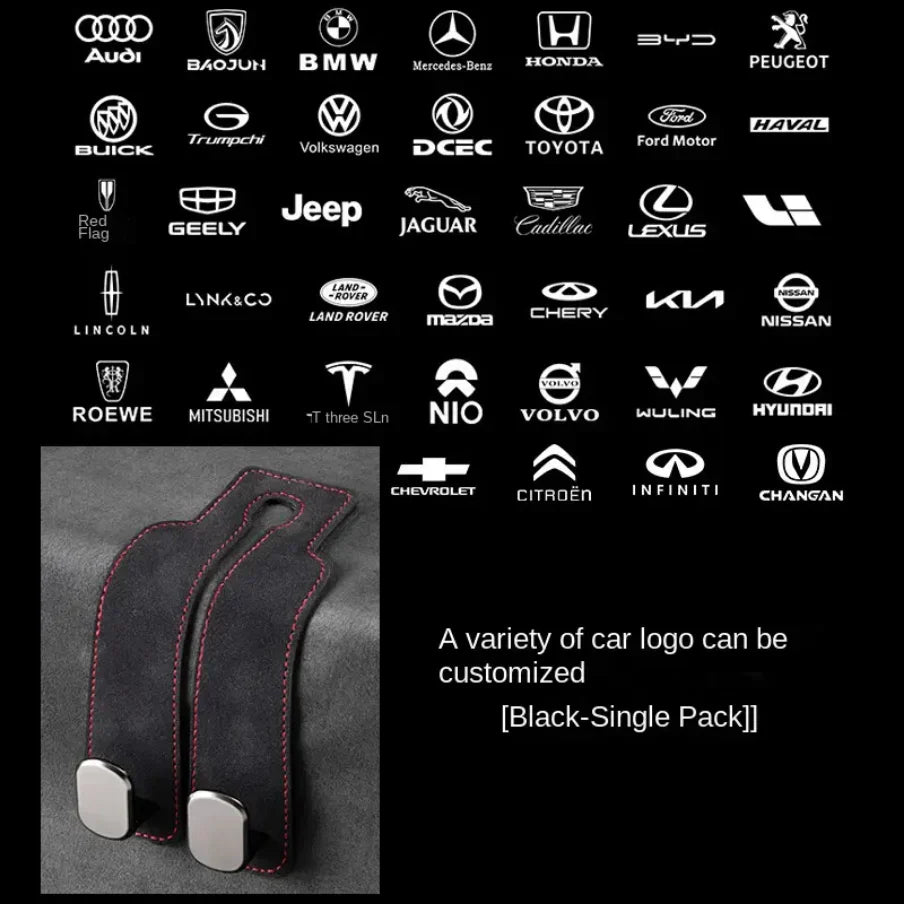 Suede Metal Car Headrest Hook