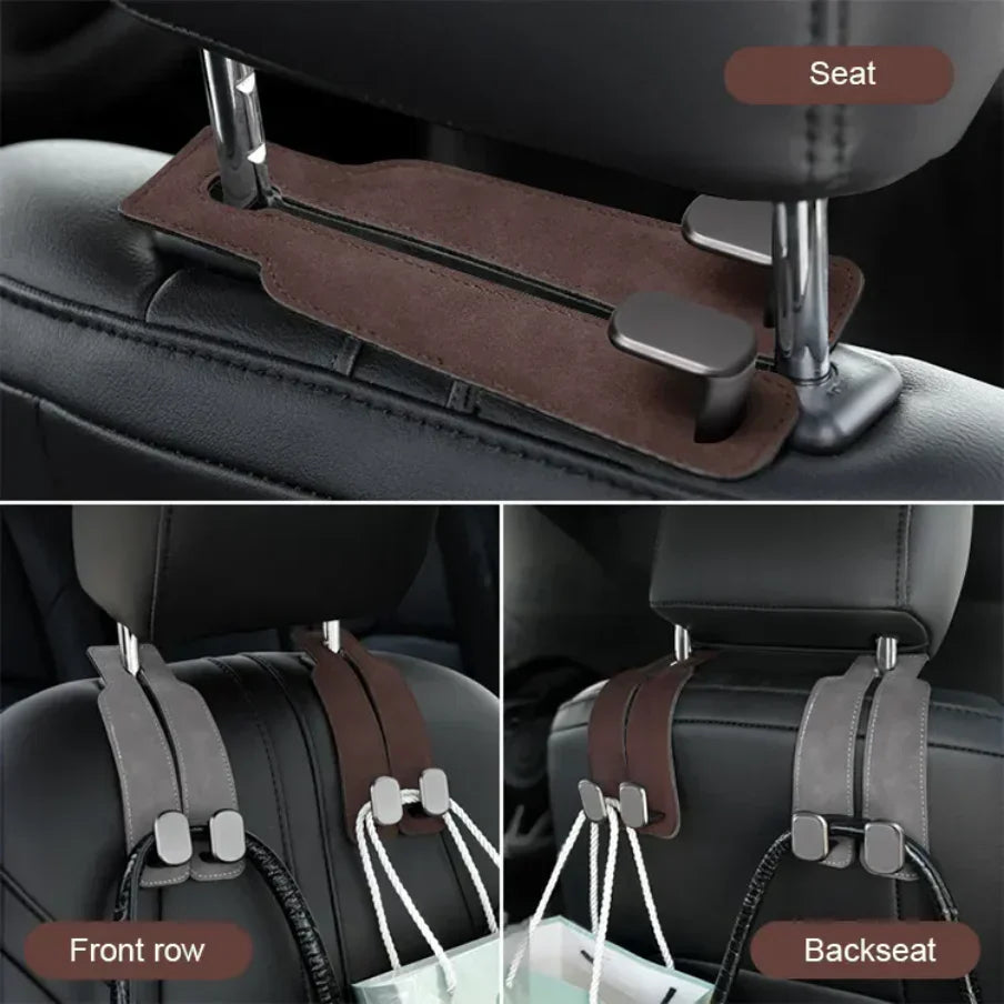 Suede Metal Car Headrest Hook