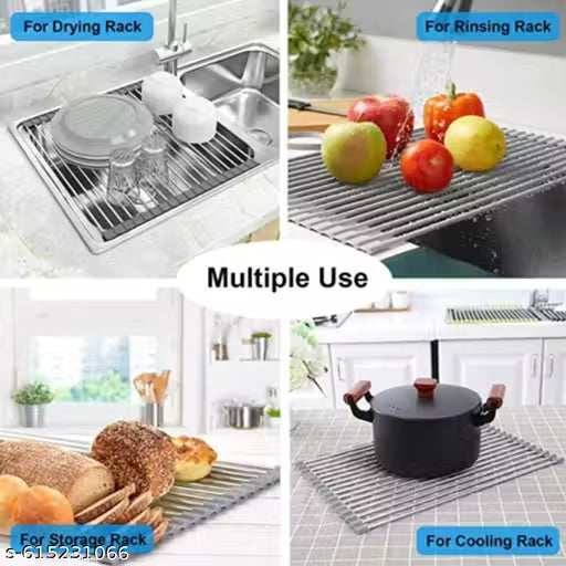 Roll-Up Dish Drying Rack – Space-Saving Sink Organizer
