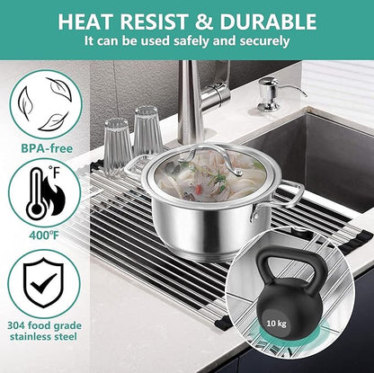 Roll-Up Dish Drying Rack – Space-Saving Sink Organizer